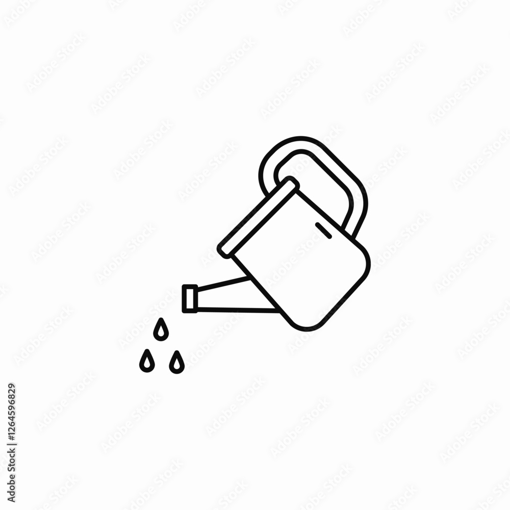 Watering can gardening icon vector sign Watering can gardening icon vector sign