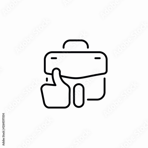 Briefcase business good job thumbs up icon vector sign