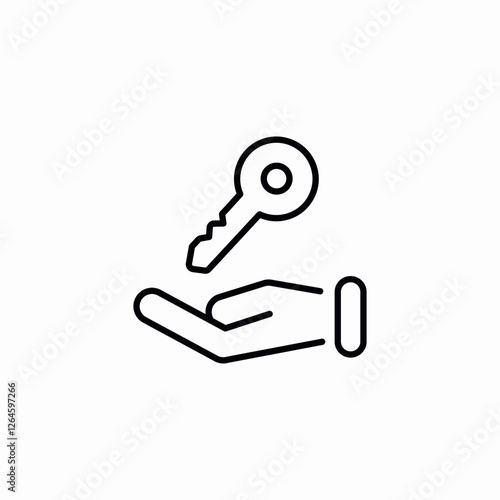 Key handover property icon vector sign