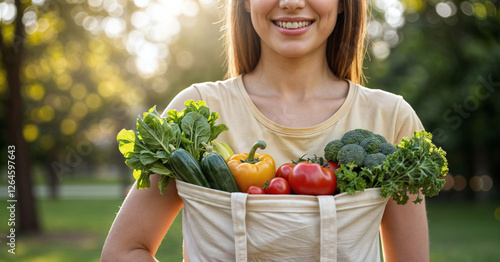 woman shop food meal bag vegetable cooking buying organic 
