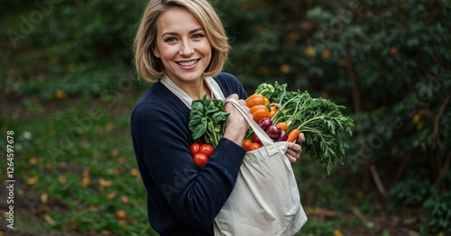 woman shop food meal bag vegetable cooking buying organic 