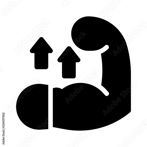 muscle gain glyph icon