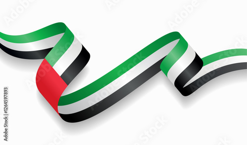 United Arab Emirates flag wavy abstract background. Vector illustration.