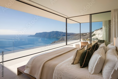 view of the pool villa from the bathroom, showcasing the building's exterior and interior design with a tropical pool villa
