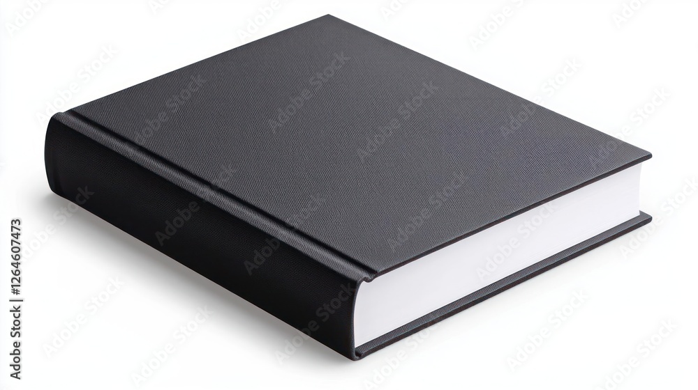 Closed Black Leather Book With White Pages On White Background Closed Black Leather Book With White Pages On White Background