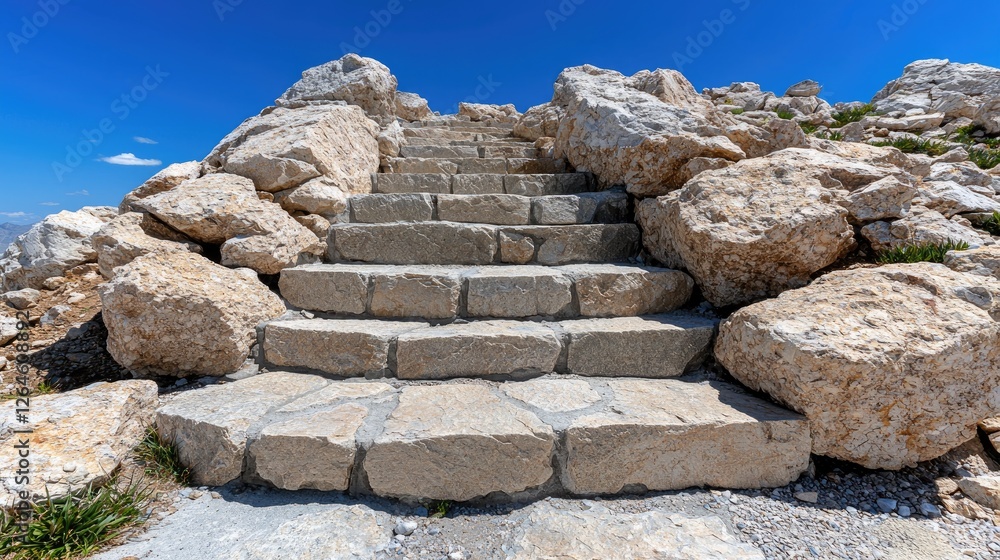 Mountaintop Stone Steps Leading to a Summit Mountaintop Stone Steps Leading to a Summit