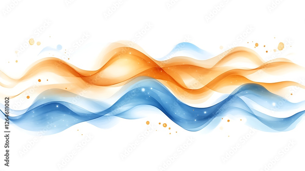 Fototapeta premium Abstract Blue and Orange Wave Design