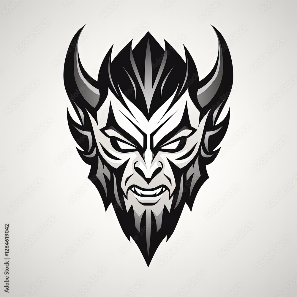 Vector Evil Demon Logo with Dark and Sinister Elements Vector Evil Demon Logo with Dark and Sinister Elements