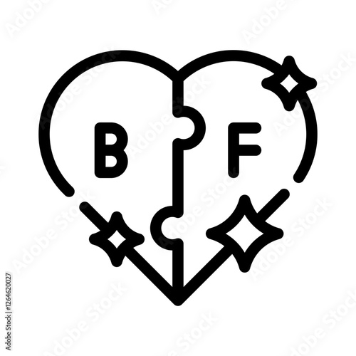 friendship goals line icon
