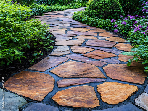 Stone Pathway Garden Illustration