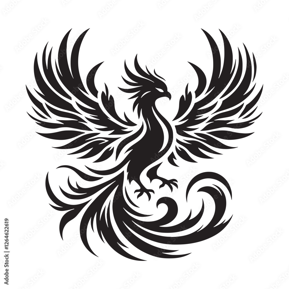 Elegant Phoenix silhouette designed for mythology lovers - Phoenix illustration - Phoenix vector - mythical creature silhouette
Elegant Phoenix silhouette designed for mythology lovers - Phoenix illustration - Phoenix vector - mythical creature silhouette