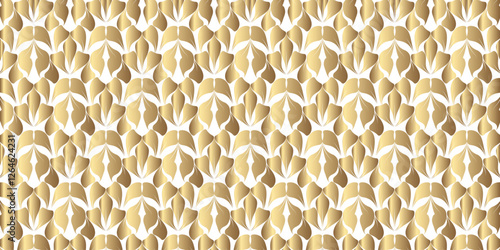 Shimmering Metallic Art Nouveau Inspired Leaf Motif Background