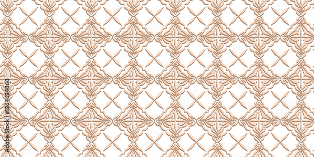 Muted Tone Abstract Extruded Geometric Damask Pattern Muted Tone Abstract Extruded Geometric Damask Pattern