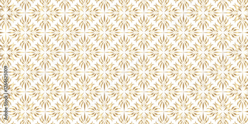 Seamless pattern with gold floral ornament. Vector illustration for your design
