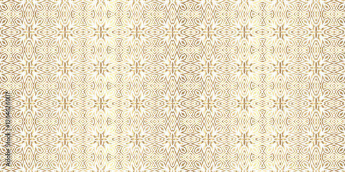 Luxurious Golden Floral Starburst Seamless Pattern Design