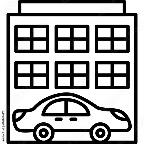 Car Dealer Building Icon