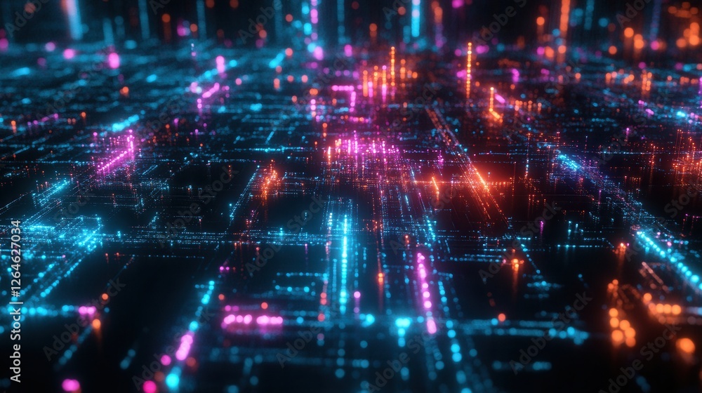 Neon Holographic Business Network, vibrant connections illuminated in a digital landscape, showcasing modern corporate interactions and technology. Neon Holographic Business Network, vibrant connections illuminated in a digital landscape, showcasing modern corporate interactions and technology.