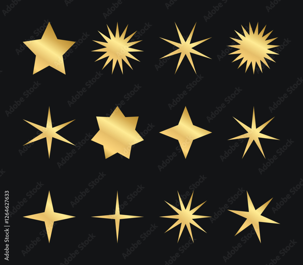 Obraz premium Gold Star Set