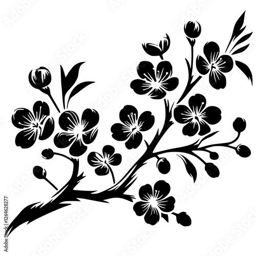 Silhouette of cherry blossoms