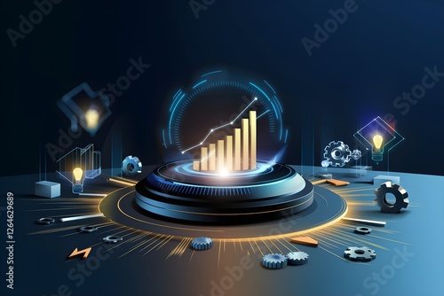 Digital Financial Growth Graph with Global Currency Symbols 