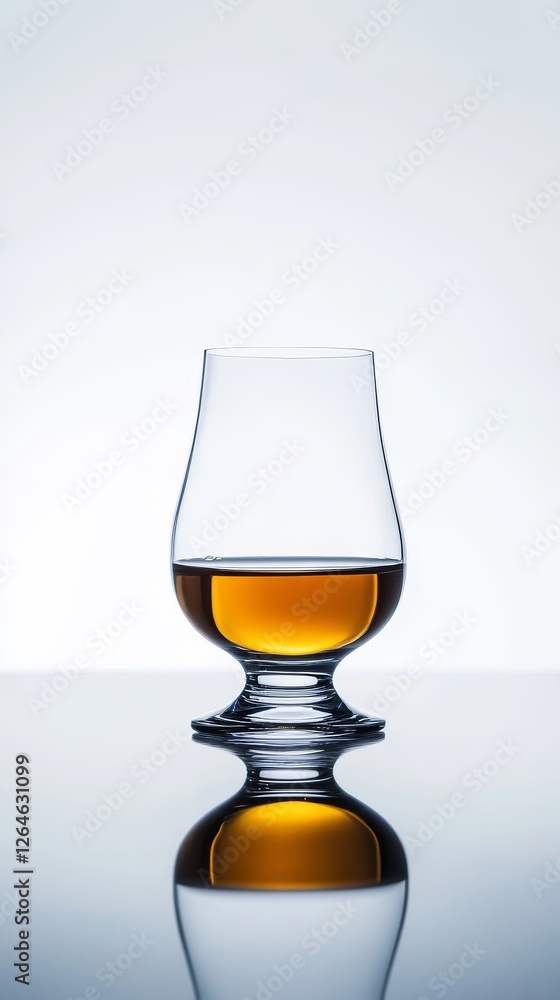 Golden Whisky in a Delicate Snifter Glass Golden Whisky in a Delicate Snifter Glass