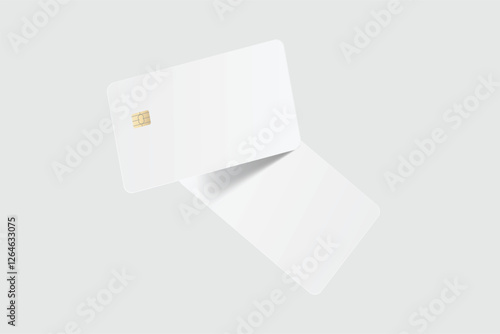 Vector realistic plastic credit card templates. Blank debit card with chip card on background. Mockup empty design for online business and finance, technology payment, digital payment concept.
