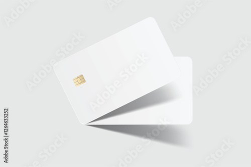 Vector realistic plastic credit card templates. Blank debit card with chip card on background. Mockup empty design for online business and finance, technology payment, digital payment concept.
