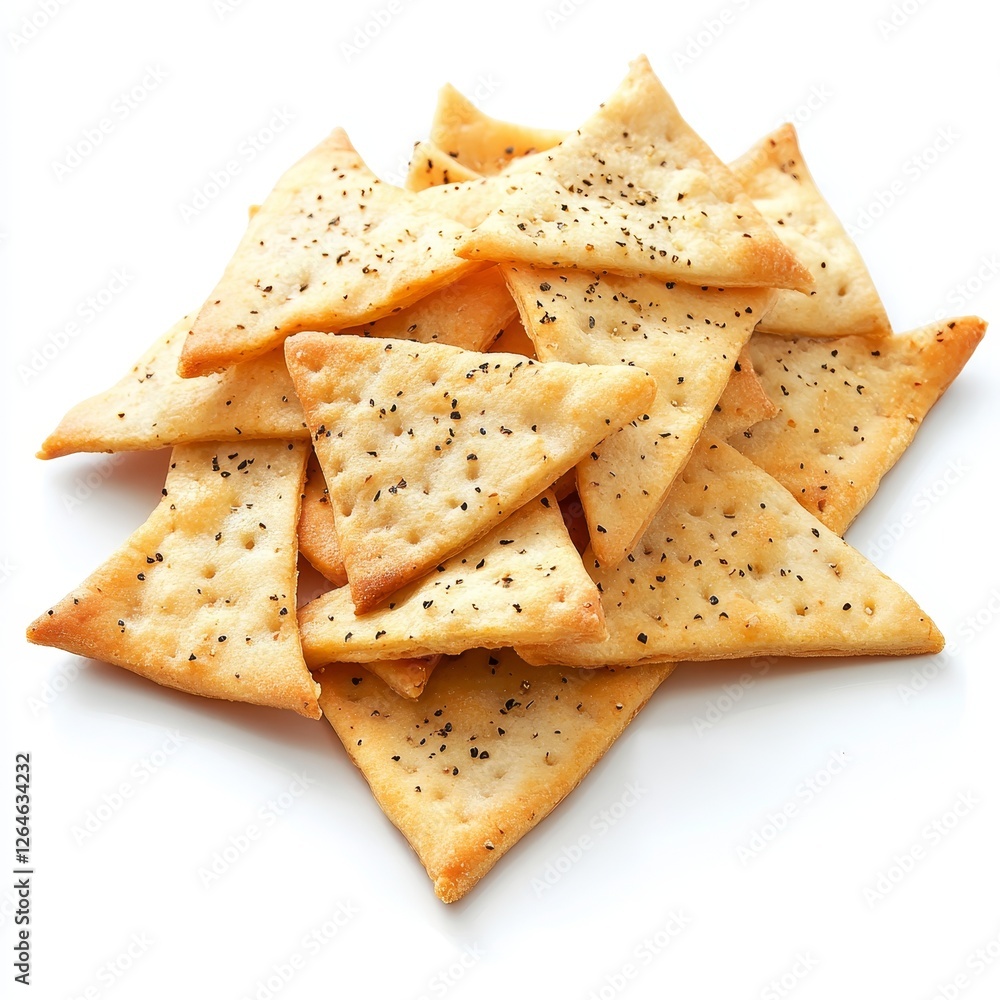 Fototapeta premium Golden Triangle Crackers: A Delicious and Crispy Snack