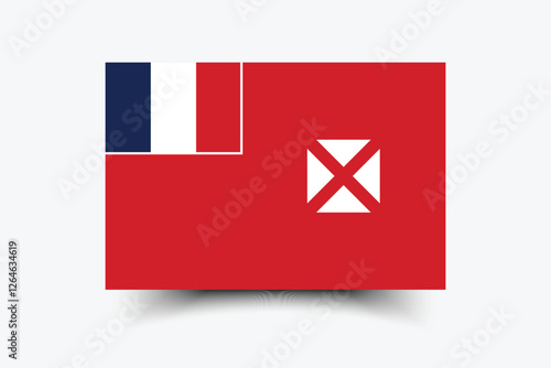 Wallis and Futuna flag official colors and proportion digital vector illustration. 