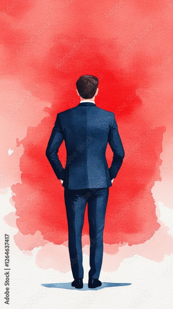 Obraz premium business tax tax planning economic impact. A creative watercolor of a financial planner helping businesses structure taxes efficiently while considering national economic policies