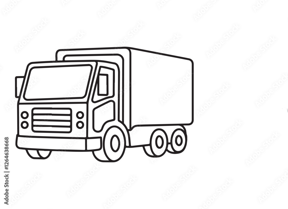 Truck line art vector illustration Truck line art vector illustration