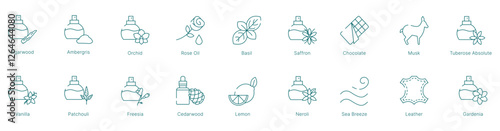 Complete Fragrance Notes Collection Vector Icon Set