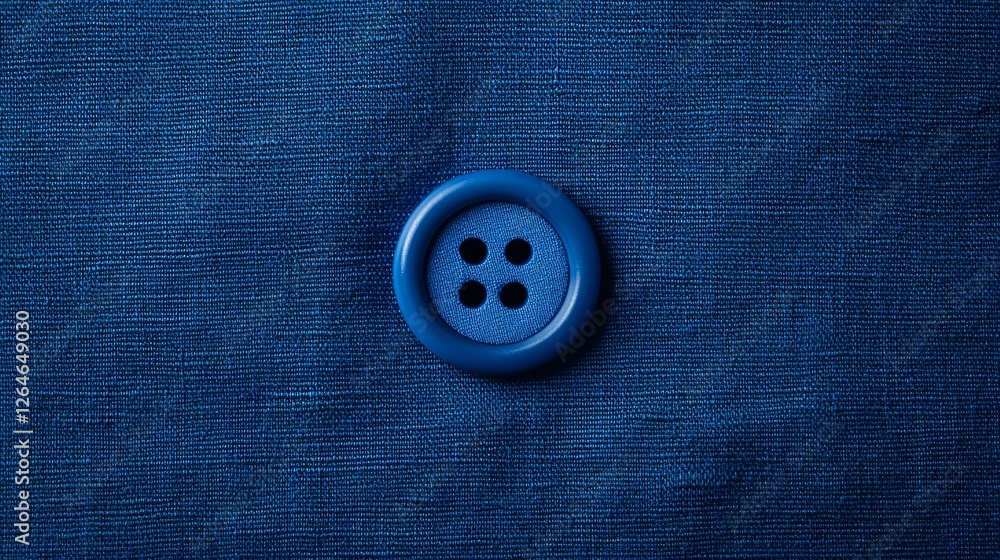 Round Button for Sewing on Textured Background Round Button for Sewing on Textured Background