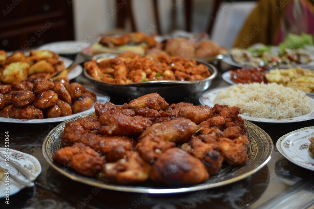 Delicious Spicy Fried Chicken and Rice Feast Delicious Spicy Fried Chicken and Rice Feast