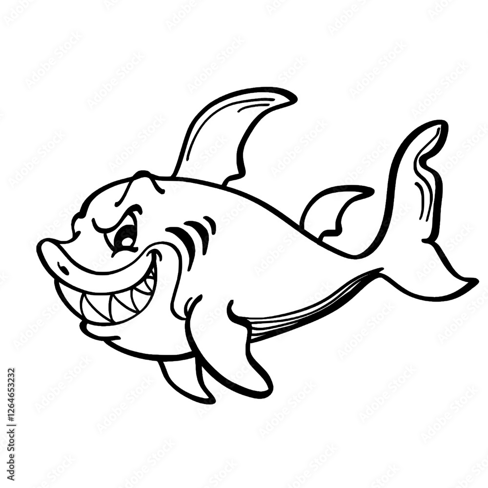 Obraz premium cute sea cartoon fish