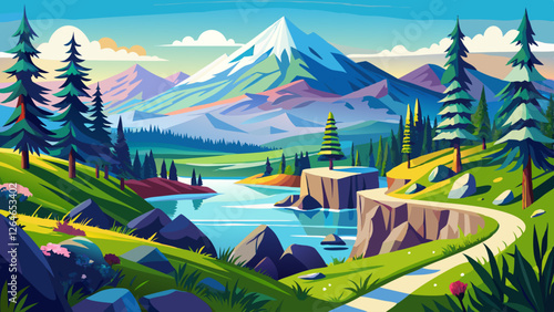 beautiful scenic nature views at spokane mountain in washington state