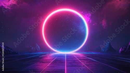 Futuristic Flow Glowing Waves in Purple and Blue, Dynamic Elegance Modern Dark Abstract Background, Radiant Technology Shiny Lines and Abstract Waves