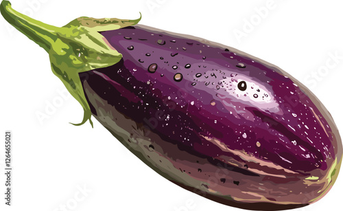 Vibrant purple color eggplant illustration