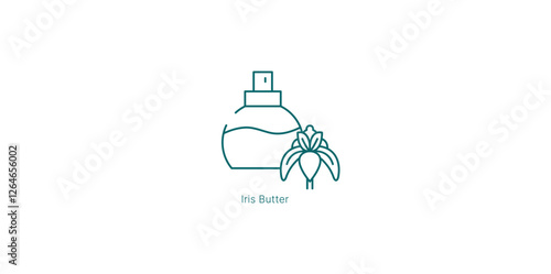 Velvety Iris Butter Powdery Floral Notes Vector Icon