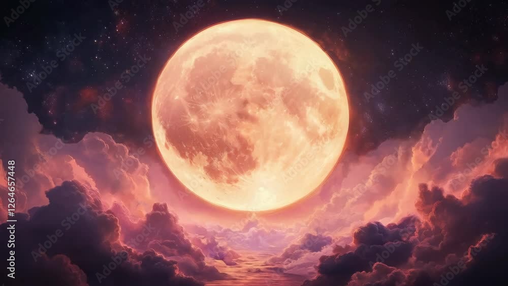 Surreal moon surrounded by clouds Surreal moon surrounded by clouds