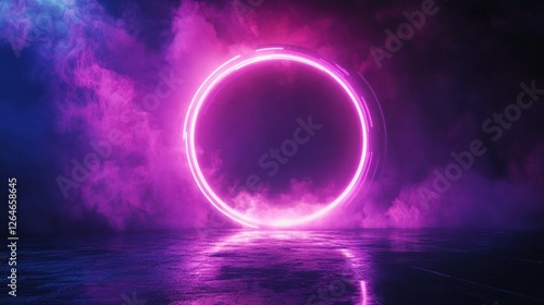 Futuristic Flow Glowing Waves in Purple and Blue, Dynamic Elegance Modern Dark Abstract Background, Radiant Technology Shiny Lines and Abstract Waves