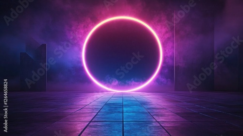 Futuristic Flow Glowing Waves in Purple and Blue, Dynamic Elegance Modern Dark Abstract Background, Radiant Technology Shiny Lines and Abstract Waves