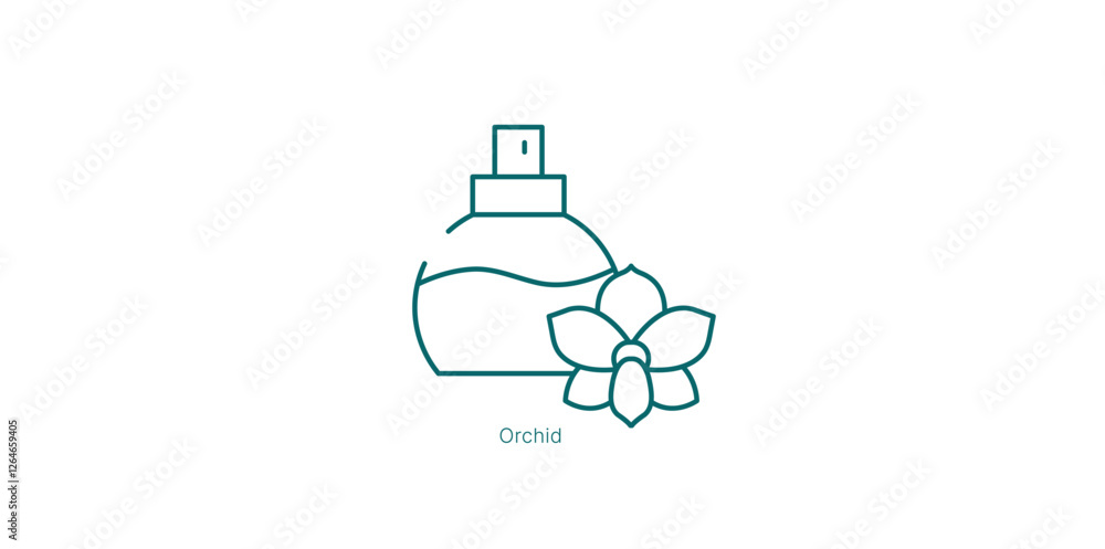 Exotic Orchid Luxurious Floral Perfume Vector Icon Exotic Orchid Luxurious Floral Perfume Vector Icon