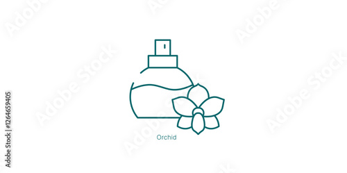 Exotic Orchid Luxurious Floral Perfume Vector Icon