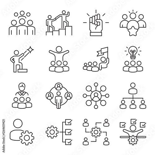 management set of web icons in line style. project, management, planning, scheduling and timeline. Vector illustrator