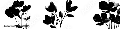 A modern set of hand-drawn spring flowers, including roses, peonies, and chrysanthemums, is available as isolated cliparts