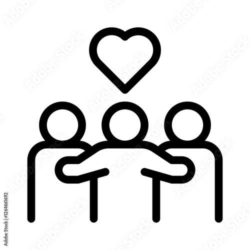 family hug line icon