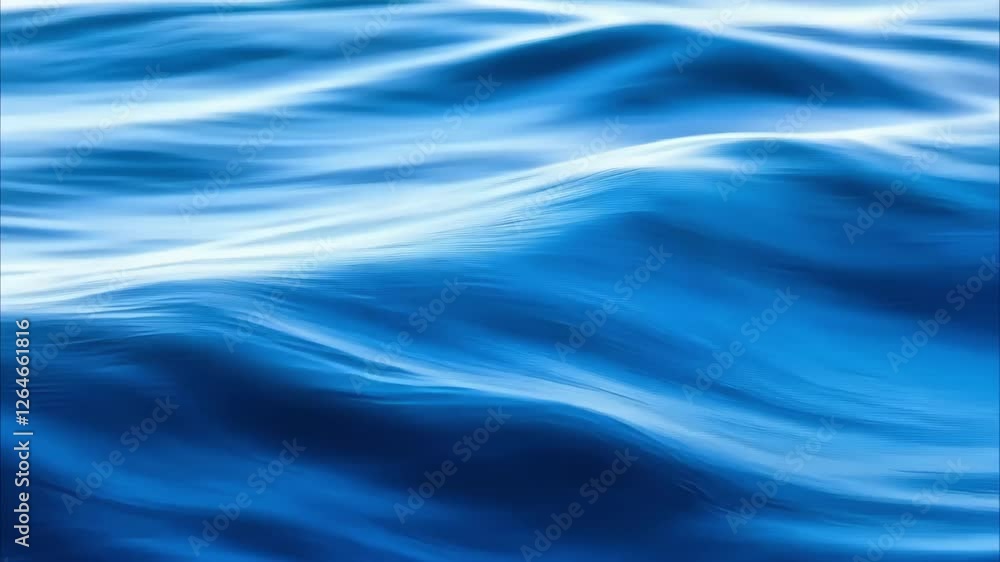 Blue water waves creating a smooth, flowing surface with varying shades of blue and light reflections. Blue water waves creating a smooth, flowing surface with varying shades of blue and light reflections.