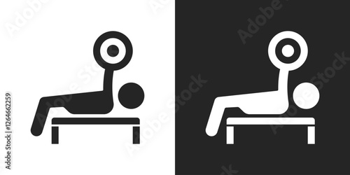 ,GYM bench black and white icon vector design