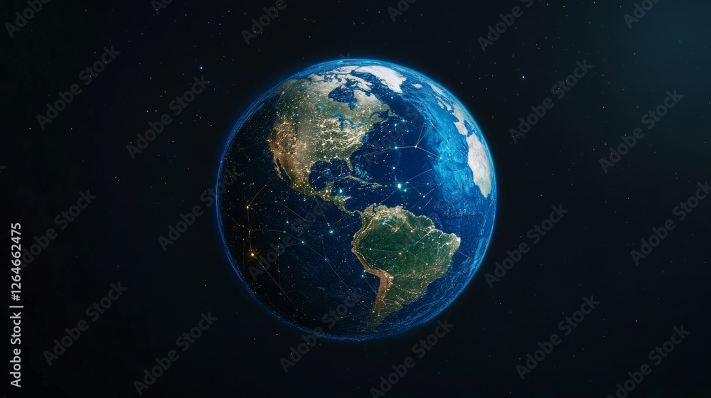 Fototapeta premium A blue digital globe